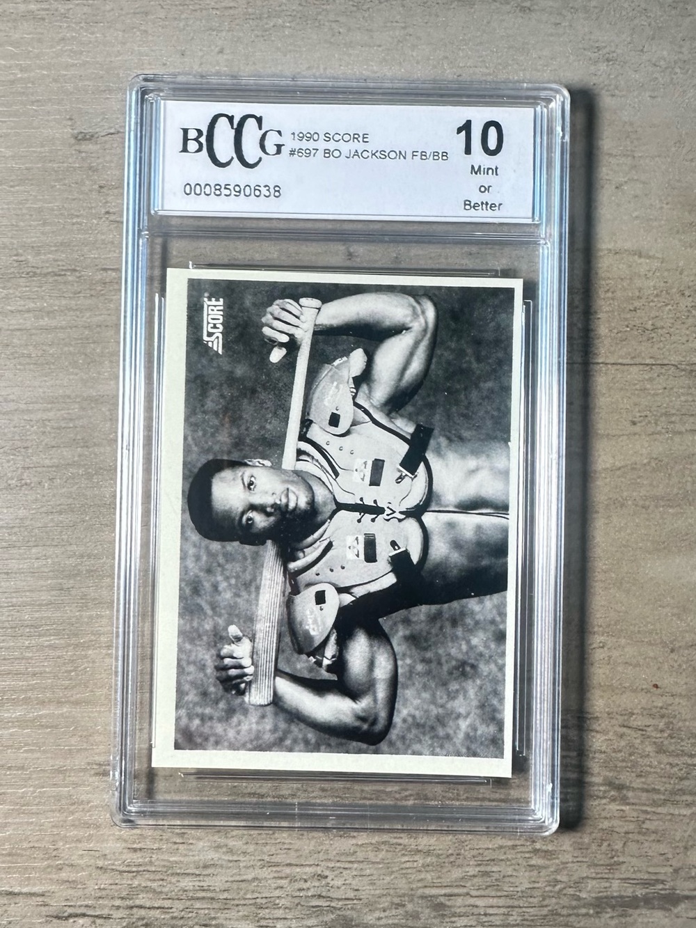 Bo Jackson 1990 Score #697. Football & Baseball Gem Mint 10 Novelty Card Fan Art